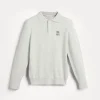 Cotton knit long sleeve polo shirt with logo