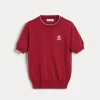 Cotton lightweight knit T-shirt with logo