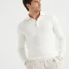 Cotton lightweight polo-style sweater