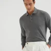 Cotton lightweight polo-style sweater