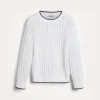 Cotton openwork rib sweater