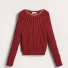 Cotton openwork rib sweater