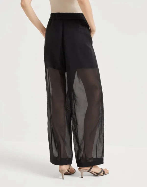 Cotton organza track trousers