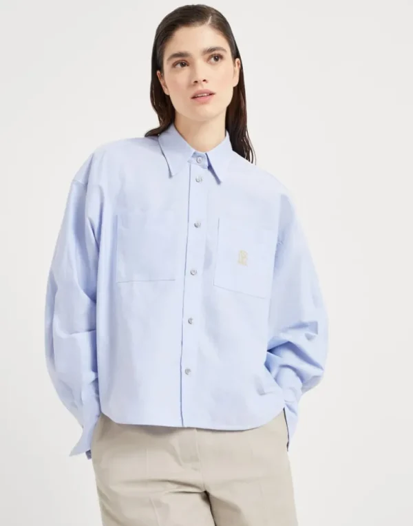 Cotton Oxford shirt with logo