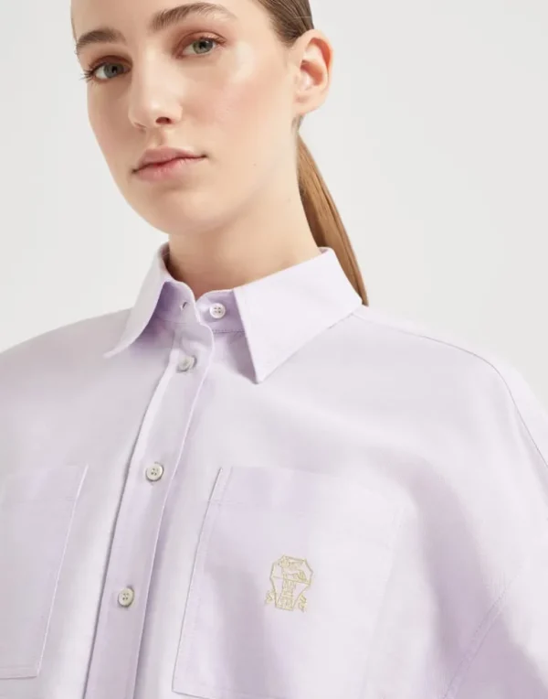 Cotton Oxford shirt with logo