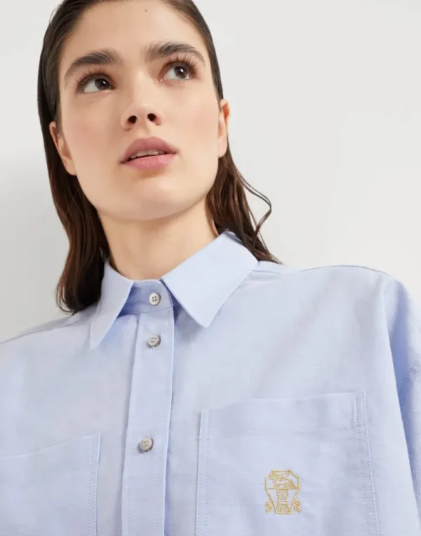 Cotton Oxford shirt with logo