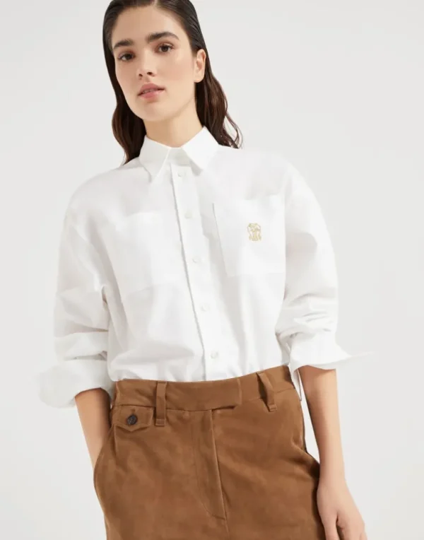 Cotton Oxford shirt with logo