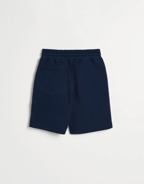 Cotton piqué Bermuda shorts with logo