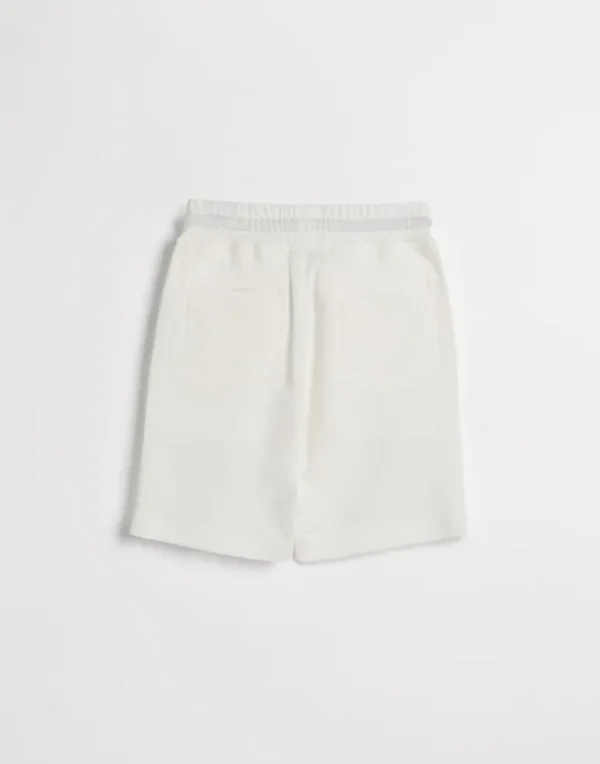 Cotton piqué Bermuda shorts with logo