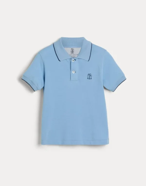 Cotton piqué polo shirt with logo