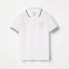 Cotton piqué polo shirt with print