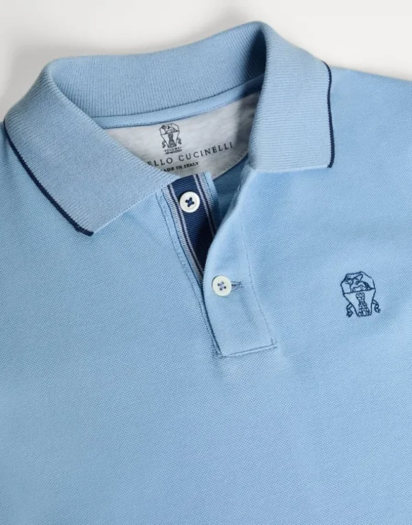 Cotton piqué polo shirt with logo