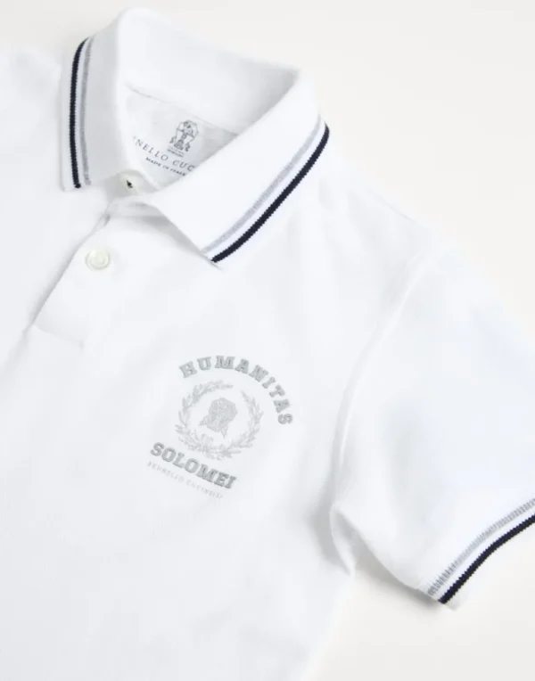 Cotton piqué polo shirt with embroidery