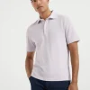 Cotton piqué shirt-style collar polo