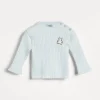 Cotton rib knit Baby Bernie sweater with patch