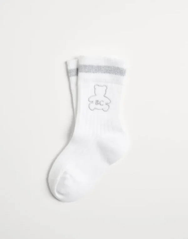 Cotton rib knit Baby Bernie socks with embroidery