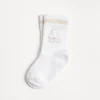 Cotton rib knit Baby Bernie socks with embroidery