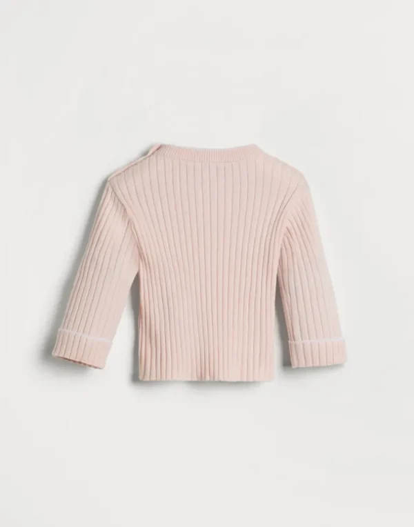 Cotton rib knit Baby Bernie sweater with patch