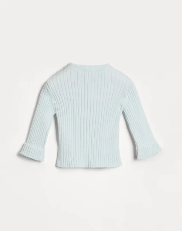 Cotton rib knit Baby Bernie sweater with patch