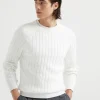 Cotton rib knit sweater