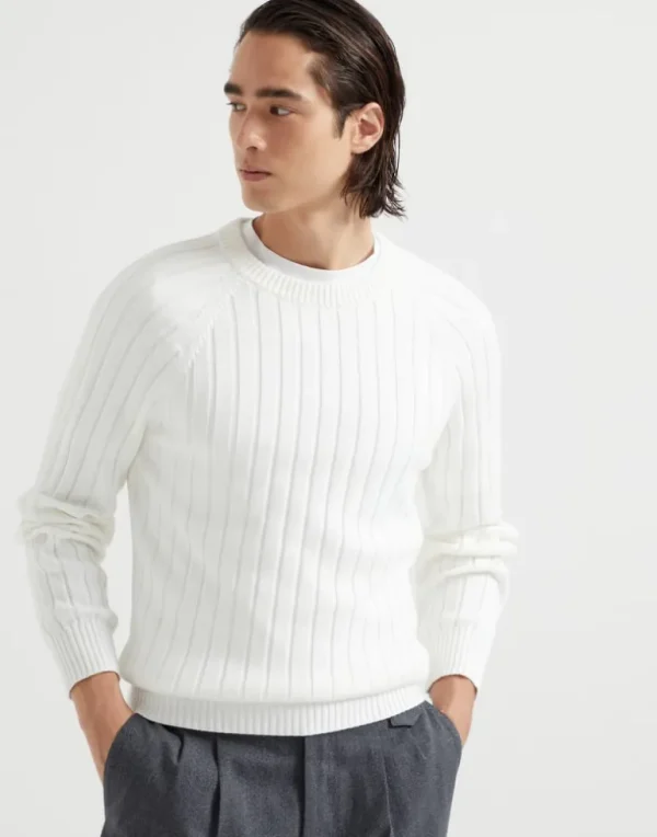 Cotton rib knit sweater