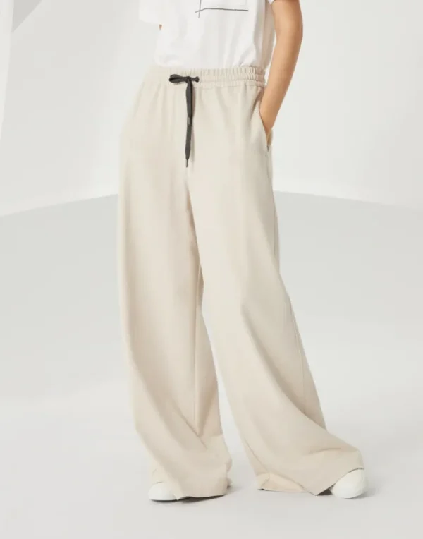 Cotton smooth French terry track trousers