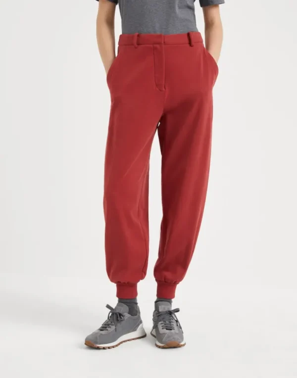 Cotton smooth French terry trousers