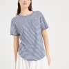 Cotton striped jersey T-shirt with shiny pocket detail