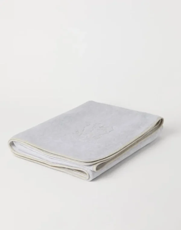 Cotton terrycloth towel with embroidery