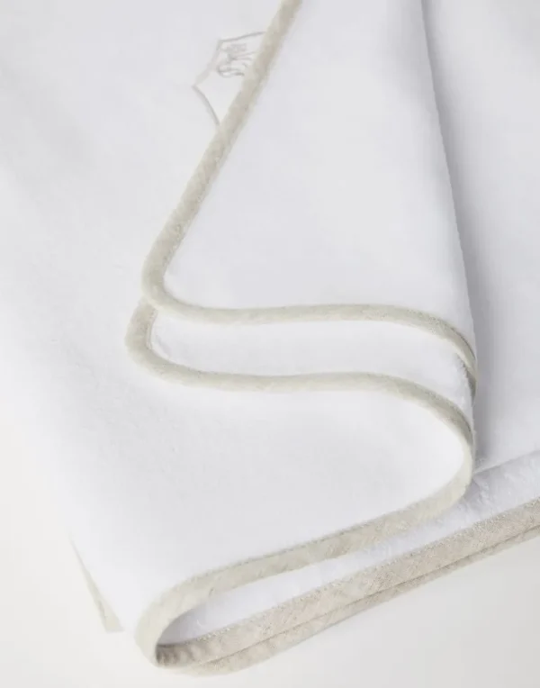 Cotton terrycloth towel with embroidery