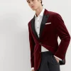 Cotton velvet tuxedo jacket with peak lapels