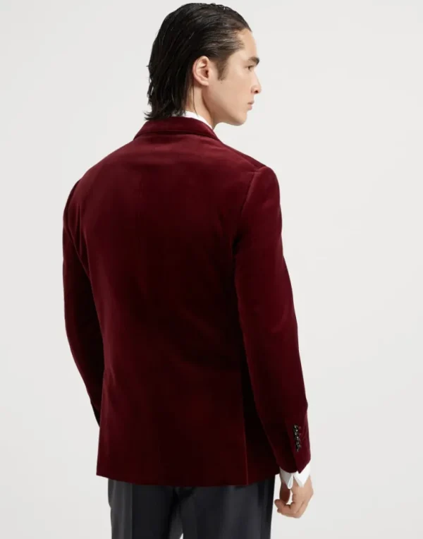 Cotton velvet tuxedo jacket with peak lapels