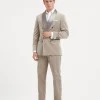 Cotton velvet tuxedo with one-and-a-half breasted shawl lapel jacket and pleated trousers