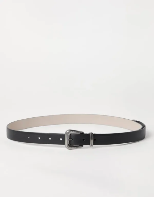 Cowhide belt with monili