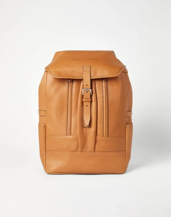 Cowhide street backpack