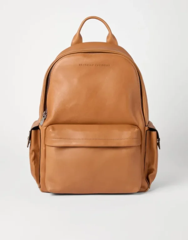 Cowhide travel backpack