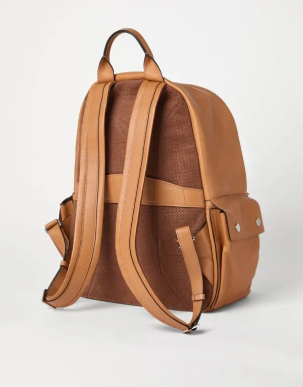 Cowhide travel backpack