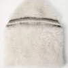 Cozy shearling hooded scarf in cashmere