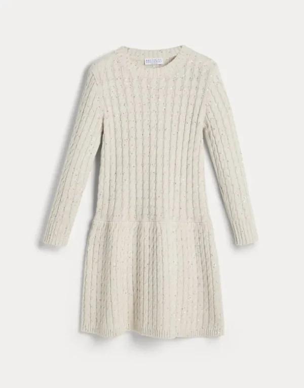 Dazzling cotton cable knit dress