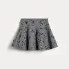 Dazzling fern motif skirt in techno virgin wool flannel