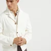 Délavé silk twill shirt-style outerwear jacket