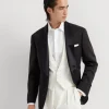 Délavé silk twill tuxedo jacket with shawl lapels and piping