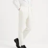 Délavé silk twill tuxedo trousers with double pleats and tabbed waistband