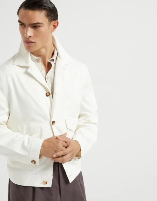 Délavé silk twill shirt-style outerwear jacket