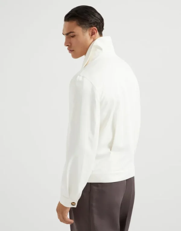 Délavé silk twill shirt-style outerwear jacket