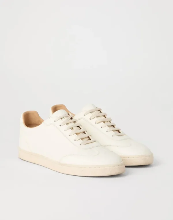 Deerskin sneakers with natural rubber sole