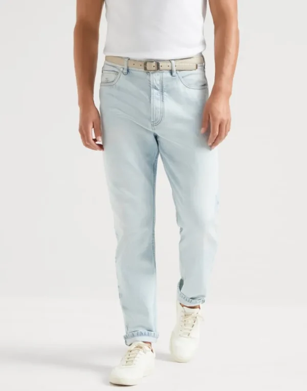 Denim iconic fit five-pocket trousers