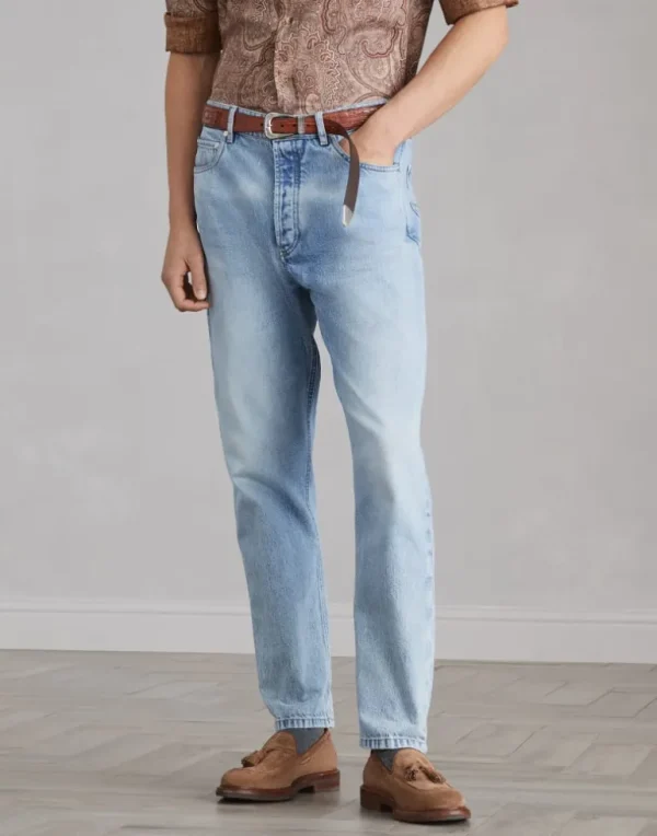 Denim iconic fit five-pocket trousers