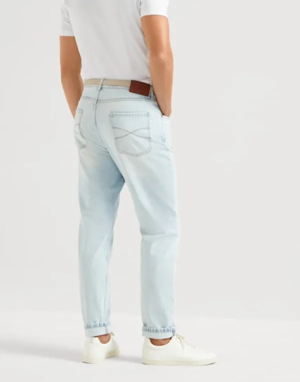 Denim iconic fit five-pocket trousers