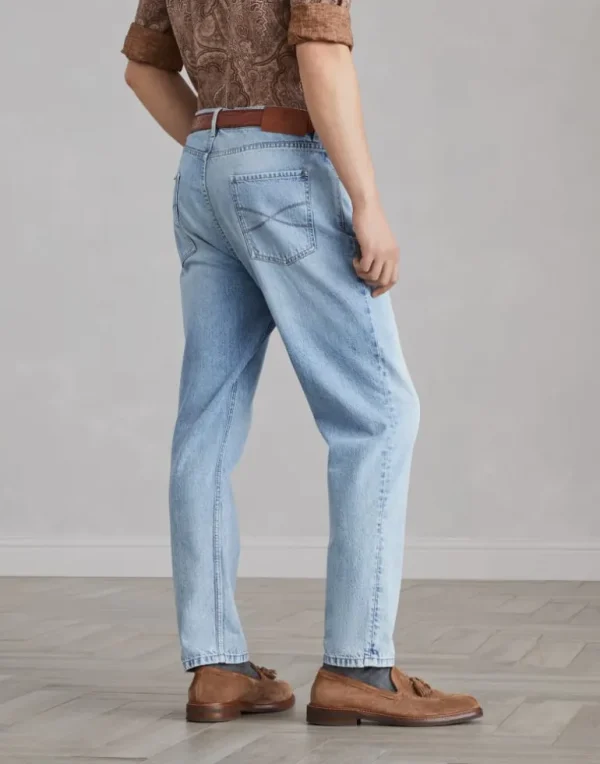 Denim iconic fit five-pocket trousers